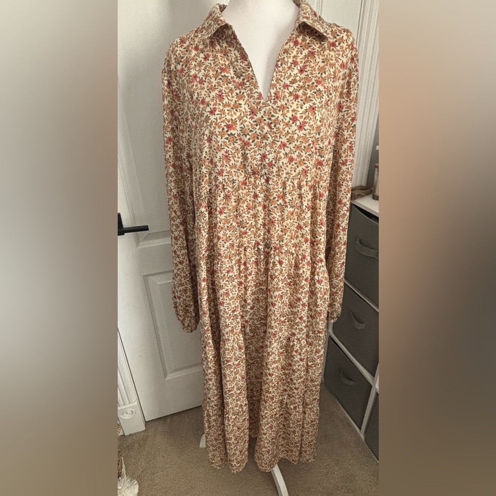 Umgee Floral Tiered Dress